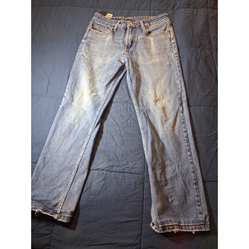 Levis 513 Jeans Mens 32x34 Blue Slim Straight Cotton Stretch RedTab Whisker